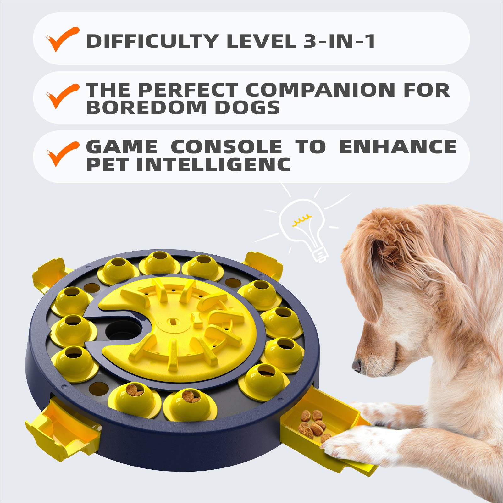 KADTC Dog Puzzle Toy Brain Mental Stimulation Mentally Stimulating Puppy  Treat Dispensing Food Feeder Dispenser Advanced Level 3 2 1 Interactive  Games