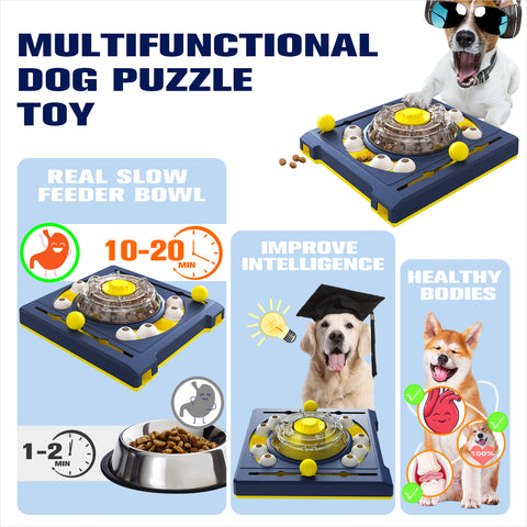 KADTC Puzzle Toys for Dog Boredom and Mentally Stimulating,Slow Food Feeder Dispenser,Keep Busy,Replace Pet Bowl,Puppy Brain Mental Stimulation Toy Level 2 in 1 Small/Medium/Large Aggressive Chewers