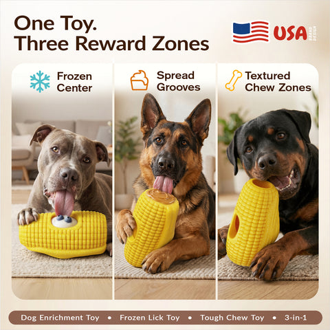 KADTC 3 in 1 Large Size Durable Dog Frozen Treat Toy & Chew & Fillable Toy