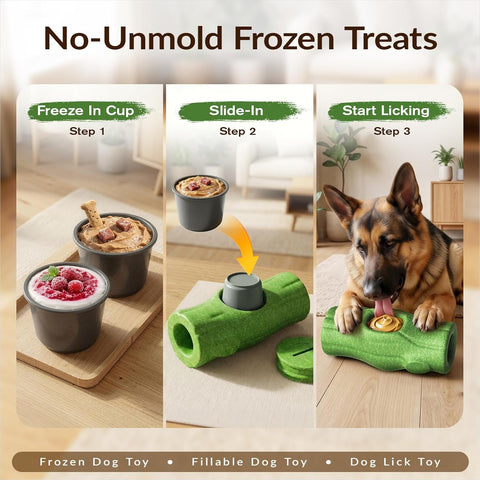 2 PCS KADTC XXL 3-in-1 Durable Dog Enrichment Toy - Long-Lasting Fillable & Frozen Lick Toy - No-Transfer Freeze & Play -Mess-Free - Ultimate Boredom Buster & Tough Chew Toys for Large Dogs