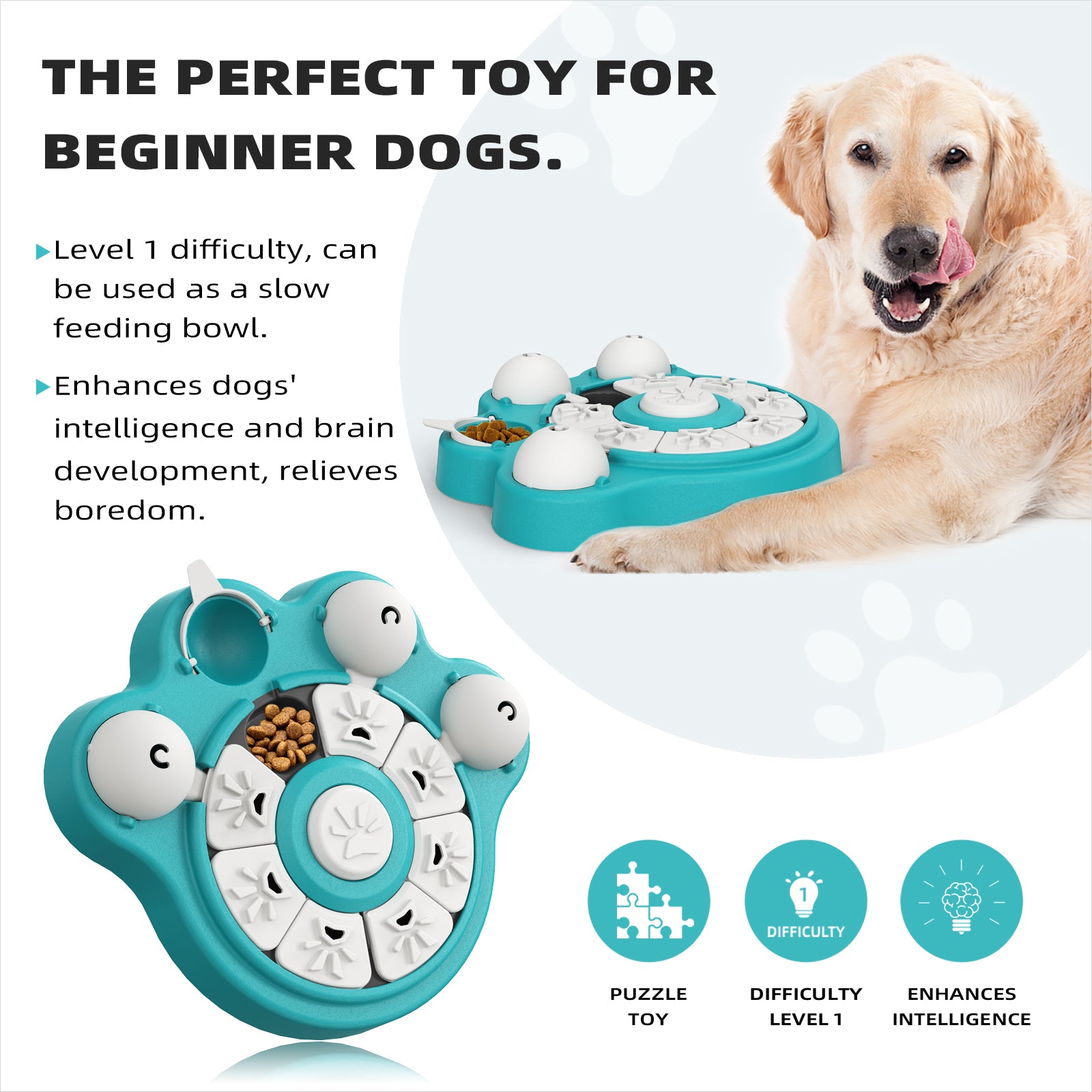 KADTC Dog Puzzle Toy Dogs Brain Mental Stimulation Mentally Stimulating Toys Puppy Beginner Treat Food Puzzles Feeder Dispenser Level 1 Feeding Game for Small/Medium/Large Aggressive Chewers Breed