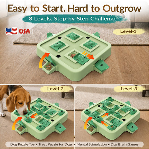 KADTC 3 Levels IN 1 Dog Chess Puzzle Toy Easy-to-Advanced