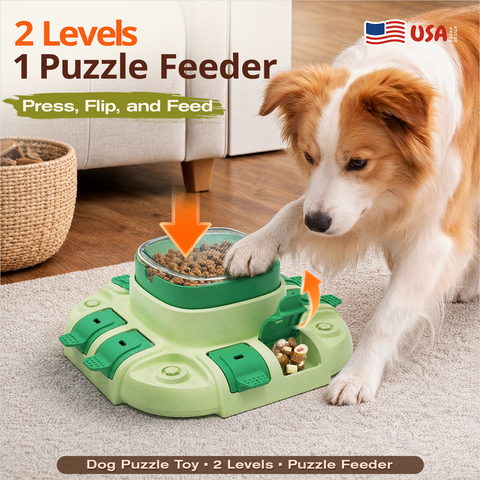 KADTC 2 IN 1 Levels Dog Puzzle Feeder Toy