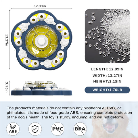 KADTC Dog Puzzle Toys for Medium/Large Dogs Slow Blow Puzzles Feeder Food Dispenser Treat Feeding Level ３ in 1 Puppy Interactive Games Boredom Mentally Stimulating Brain Toy Mental Stimulation