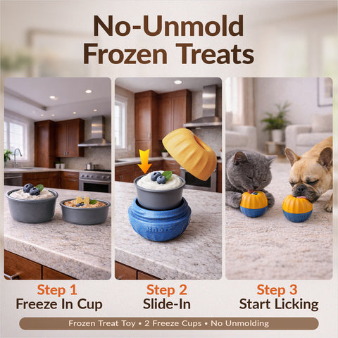 KADTC 3-in-1 Dog Enrichment Toy Fillable & Freeze & Treat Dispenser & Chew