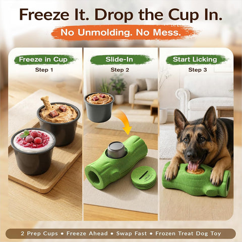 2 PCS KADTC XXL 3-in-1 Durable Dog Enrichment Toy - Long-Lasting Fillable & Frozen Lick Toy - No-Transfer Freeze & Play -Mess-Free - Ultimate Boredom Buster & Tough Chew Toys for Large Dogs