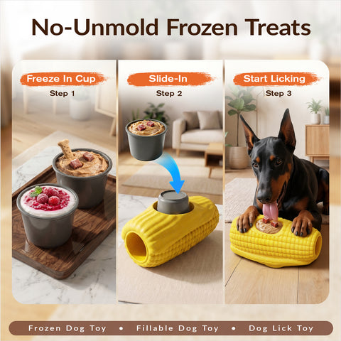 KADTC 3 in 1 Large Size Durable Dog Frozen Treat Toy & Chew & Fillable Toy