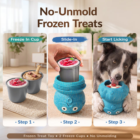 KADTC 3 in 1 Large-Size Octopus Dog Fillable Lick Treat Toy,Long-Lasting Ultimate Boredom Buster, Kibble Dispenser Food Ball & Dogs Chew Toys BPA-Free