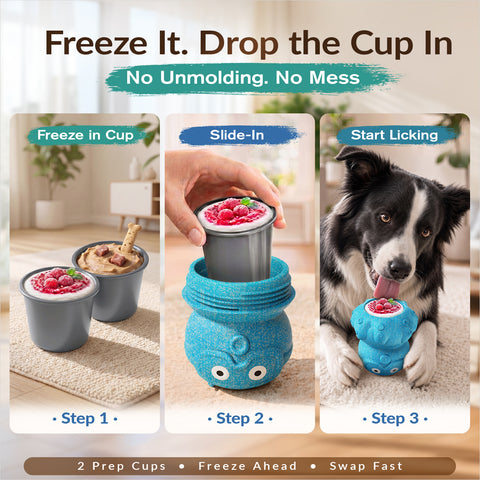 KADTC 3 in 1 Large-Size Octopus Dog Fillable Lick Treat Toy,Long-Lasting Ultimate Boredom Buster, Kibble Dispenser Food Ball & Dogs Chew Toys BPA-Free