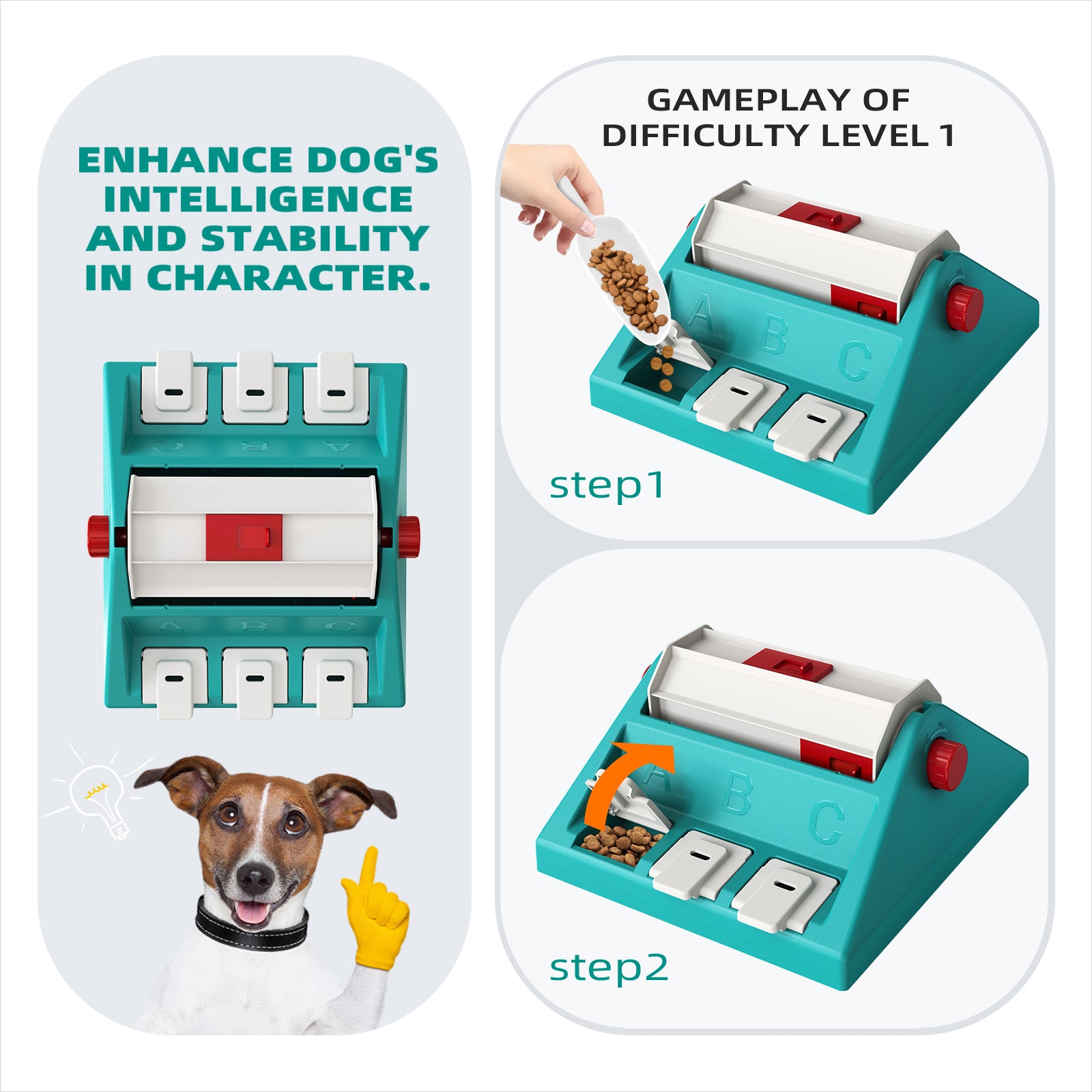 KADTC Dog Puzzle Toys for Medium/Small Dogs Slow Blow Puzzles Feeder Food  Dispenser Treat Feeding Level 2 in 1 Puppy Interactive Games Boredom