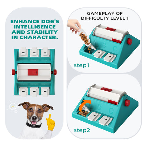 KADTC Dog Puzzle Toys for Medium/Large Dogs Slow Blow Puzzles Feeder Food  Dispenser Treat Feeding Level ３ in 1 Puppy Interactive Games Boredom