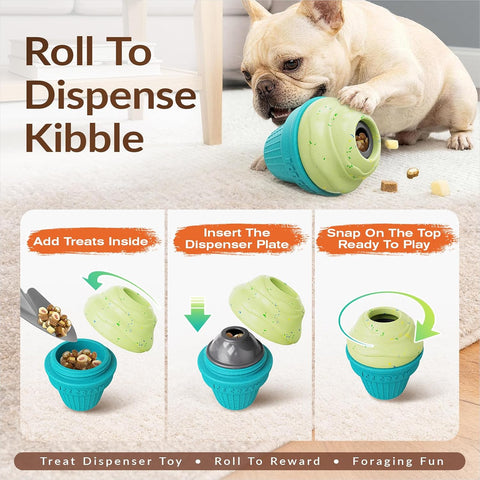 KADTC 3 in 1 Large-Size Durable Dog Fillable & Frozen Lick Treat Toy No-Transfer Freeze & Play Mess-Free Ultimate Boredom Buster, Kibble Dispenser Food Ball & Tough Dogs Chew Toys BPA-Free & Safe