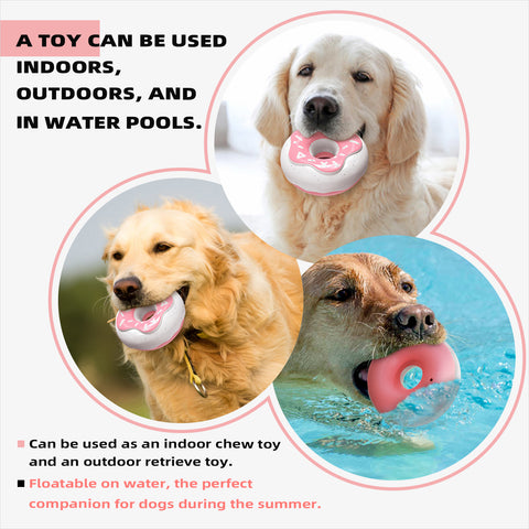 KADTC Dog Chew Toys For Aggressive Chewers Indestructible Tough Durable Squeaky Interactive Puppy Fun Teeth Toothbrush Doggie Toy Donut Squeaky Dog Toy