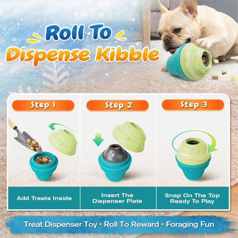 KADTC 3 in 1 Large-Size Durable Dog Fillable & Frozen Lick Treat Toy No-Transfer Freeze & Play Mess-Free Ultimate Boredom Buster, Kibble Dispenser Food Ball & Tough Dogs Chew Toys BPA-Free & Safe