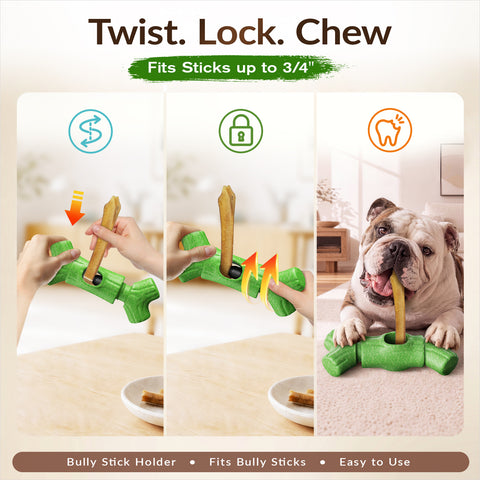 KADTC 2 in 1 Extra-Large Size Durable Dog Bully Stick Holder & Indestructible Chew Toy