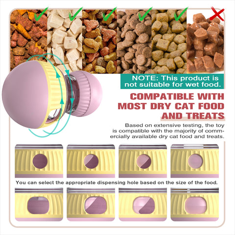 Cat Treat Dispensing Toy Kitten Puzzle Feeder & Food Dispenser Ball - Kitty Enrichment Toys for Indoor Cats Kitty Stimulating Tous