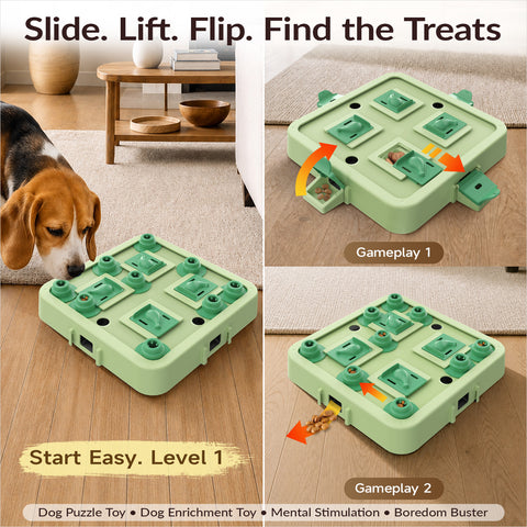 KADTC 3 Levels IN 1 Dog Chess Puzzle Toy Easy-to-Advanced