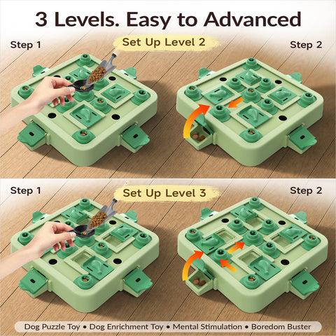 KADTC 3 Levels IN 1 Dog Chess Puzzle Toy Easy-to-Advanced