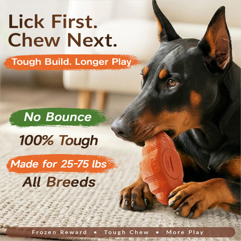 KADTC 3-in-1 Frozen Treat, Lick, Tough Chew Dog Toy for Aggressive Chewers