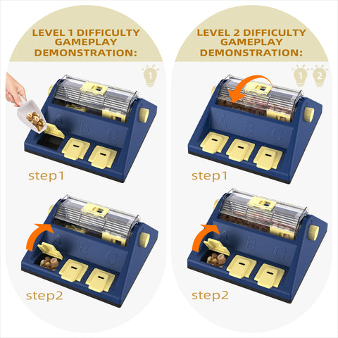 KADTC Paw-Activated Rolling Puzzle Game Toy Level 2 in 1 Puppy Treat Toys Large Capacity Slow Feeder Adjustable Interactive Food Dispenser for Small/Medium Dogs Brain Mental Stimulation Healthy Eating