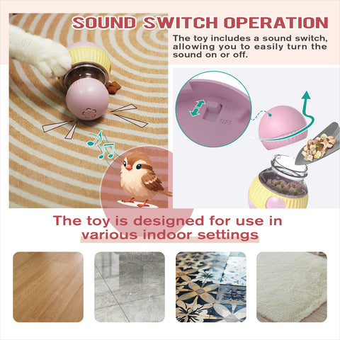 Cat Treat Dispensing Toy Kitten Puzzle Feeder & Food Dispenser Ball - Kitty Enrichment Toys for Indoor Cats Kitty Stimulating Tous