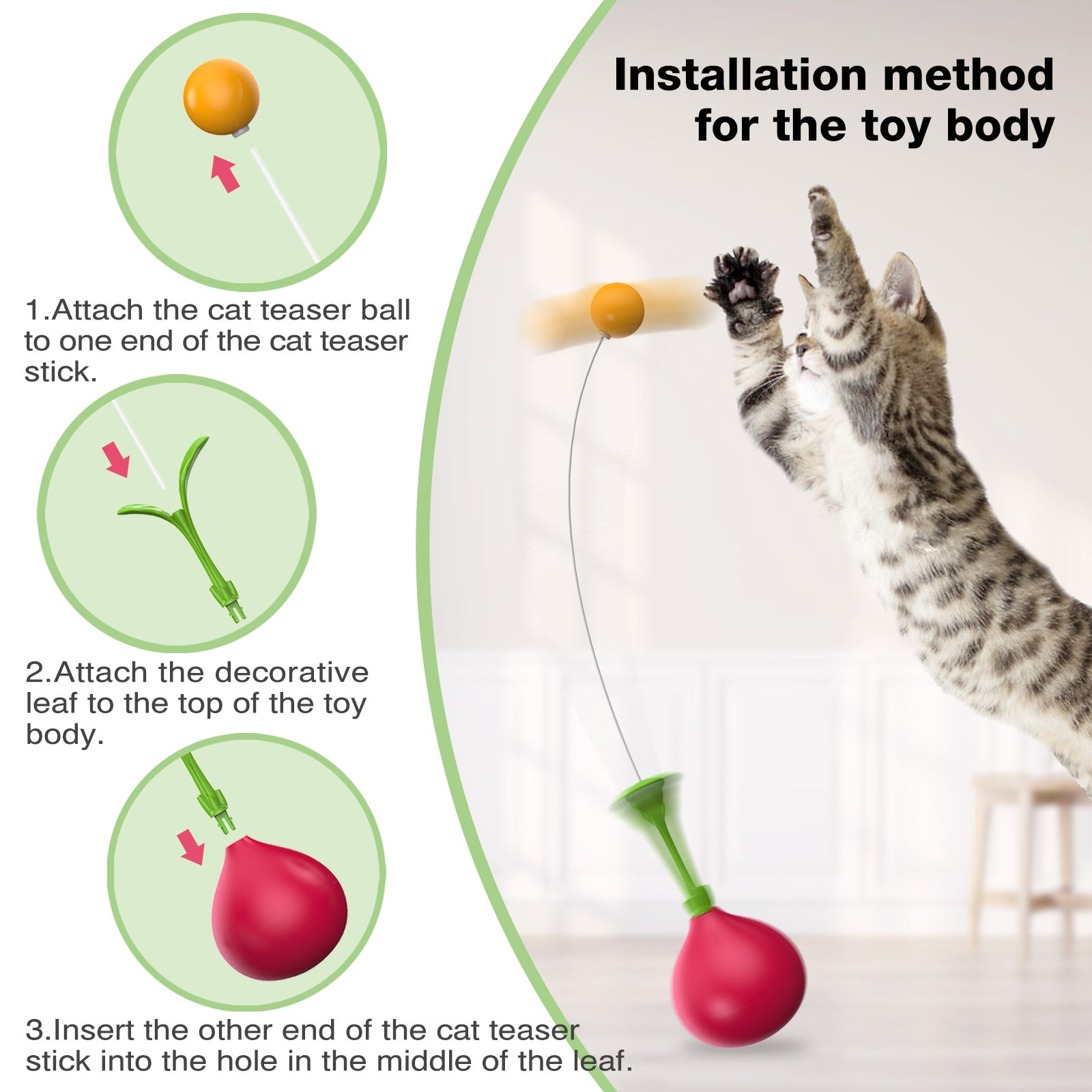Interactive Cat Toy for Indoor Cats, Cat Treat Toy Puzzle Toy for Cats, Cat  Food Slow Feeding Dispenser Dispensing Cat Feeder Ball Kitty Kitten Toys
