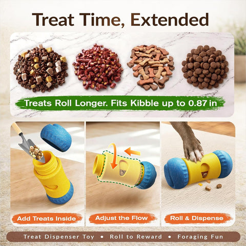 KADTC 3-in-1 Dog Enrichment Toy, Frozen Treat, Kibble Dispenser & Chew Bone