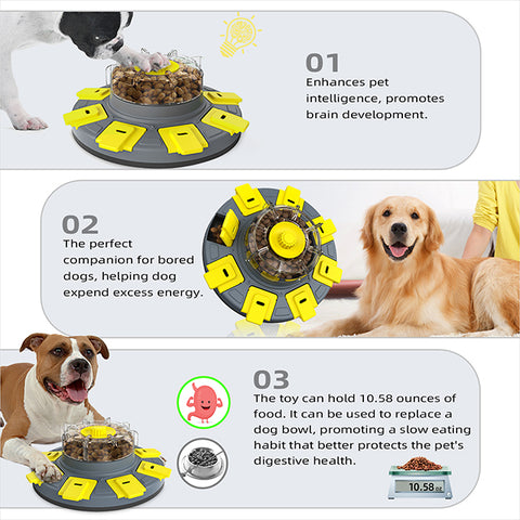 KADTC Dog Puzzle Toys for Small/Medium/Larger Smart Dogs Real Slow Feeder Pet Bowl Puppy Beginner Toy Mental Stimulation Level 2 in 1 Treat/Food Puzzles Dispenser Keep Busy Doggie Interactive Game