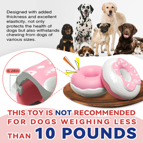 KADTC Dog Chew Toys For Aggressive Chewers Indestructible Tough Durable Squeaky Interactive Puppy Fun Teeth Toothbrush Doggie Toy Donut Squeaky Dog Toy