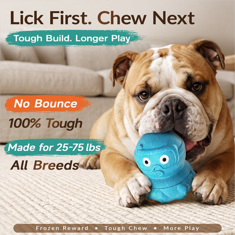 KADTC 3 in 1 Large-Size Octopus Dog Fillable Lick Treat Toy,Long-Lasting Ultimate Boredom Buster, Kibble Dispenser Food Ball & Dogs Chew Toys BPA-Free