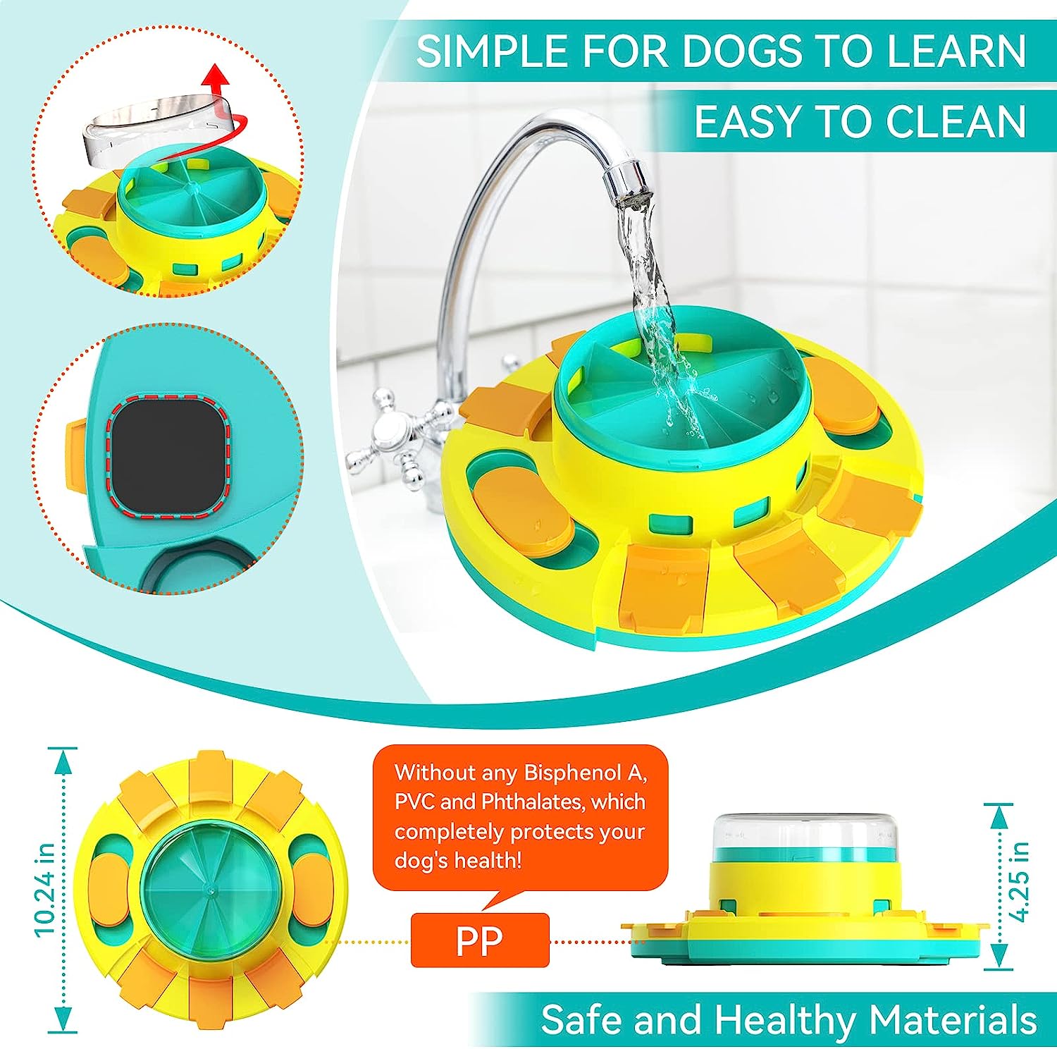 KADTC Dog Puzzle Toy Dogs Brain Stimulation Mentally Stimulating Toys  Beginner Puppy Treat Food Feeder Dispenser Advanced Level 2 in 1  Interactive