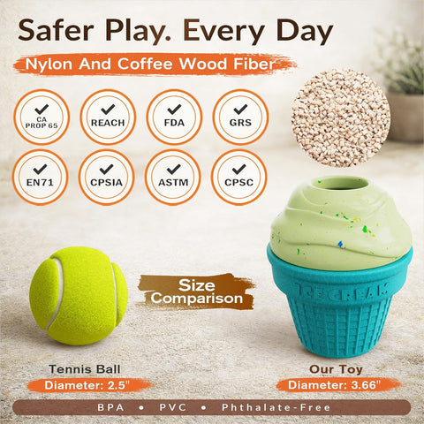 KADTC 3 in 1 Large-Size Durable Dog Fillable & Frozen Lick Treat Toy No-Transfer Freeze & Play Mess-Free Ultimate Boredom Buster, Kibble Dispenser Food Ball & Tough Dogs Chew Toys BPA-Free & Safe