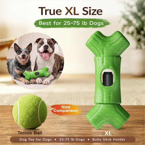 KADTC 2 in 1 Extra-Large Size Durable Dog Bully Stick Holder & Indestructible Chew Toy