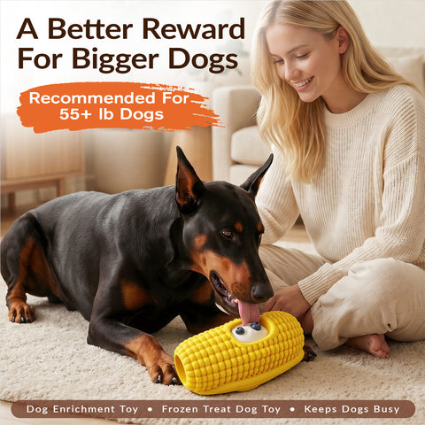 KADTC 3 in 1 Large Size Durable Dog Frozen Treat Toy & Chew & Fillable Toy