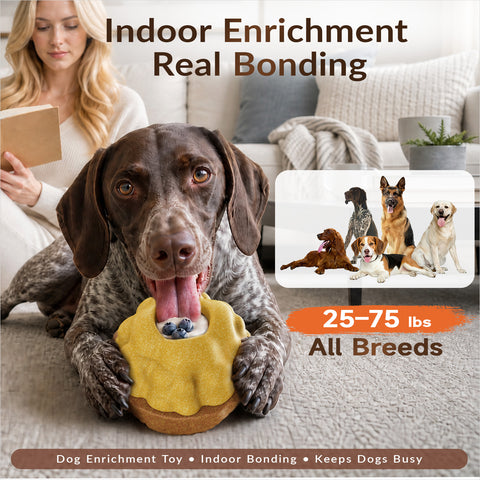 KADTC 3-in-1 Durable Dog FrostLick Toy,U.S. Brand & Design,Long-Lasting,Large Capacity Fillable Treat Ball, Freeze-and-Play Lick Cup & Food Dispenser, Indestructible Chew Toy for Dogs Boredom Buster