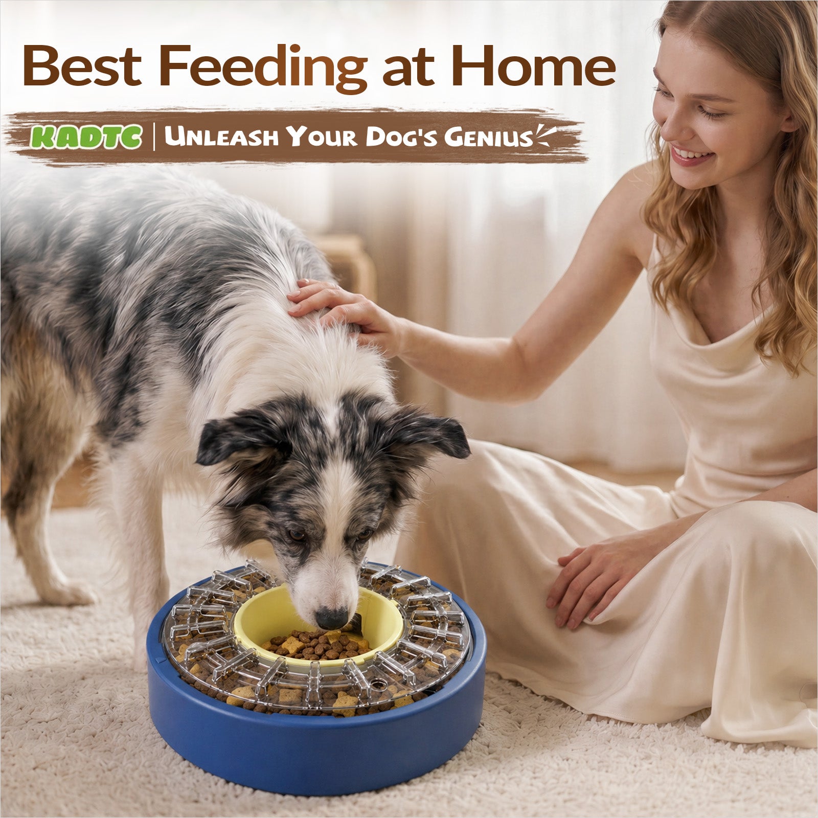 ドッグフード Yu...ka KADTC 5–60 Min Adjustable Spinning Dog Slow Feeder Bowl – Kadtc
