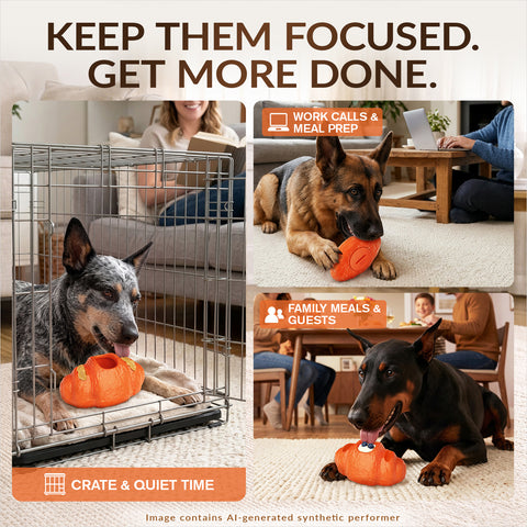 KADTC 3-in-1 Frozen Treat, Lick, Tough Chew Dog Toy for Aggressive Chewers