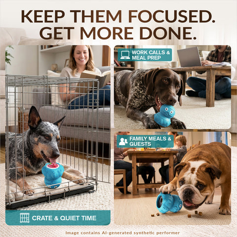 KADTC 3 in 1 Large-Size Octopus Dog Fillable Lick Treat Toy,Long-Lasting Ultimate Boredom Buster, Kibble Dispenser Food Ball & Dogs Chew Toys BPA-Free