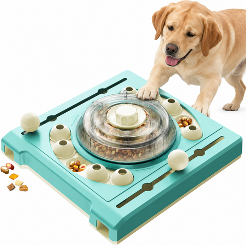 KADTC 2-Level Dog Puzzle Toy, Spin to Release Treat Dispenser & Slow Feeder