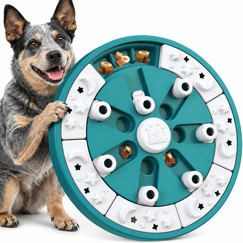 KADTC Large Dog Puzzle Toy, 2 Levels, 3 Games, Slow Feeder & Enrichment Toy