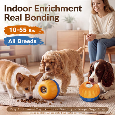 KADTC 3 IN 1 Dog Enrichment Toy, Freeze & Chew & Treat Dispenser Ball