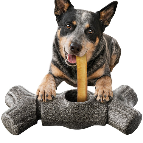 KADTC 2 in 1 Extra-Large Size Durable Dog Bully Stick Holder & Indestructible Chew Toy