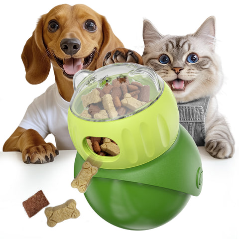 KADTC Dog and Cat Enrichment Toy for Indoor Cats/Little/Small/Toy-Dogs/Kitten Treat Dispensing Ball Wobble Food Dispenser Puzzle Slow Feeder Kitty Stimulating Interactive Thanksgiving Toys