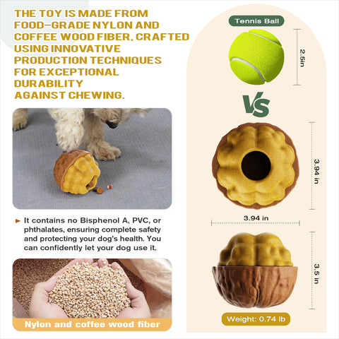 KADTC All in ONE 3 in 1 Durable Dog Filler Toy & Freezball Freeze/Frozen Lick Treat Tray Enrichment Ball & Kibble Dispensing Balls - Peanut Butter Wet Food Walnut Fillable Thanksgiving Chew Toys