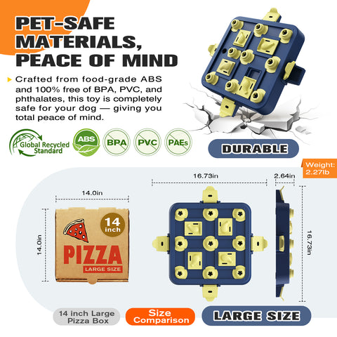 KADTC U.S. Brand & Design - 3 Levels of Challenge Dog Chess Puzzle Toy for Small/Medium/Large Smart Dogs Treat Food Puzzles Mental Stimulation Puppy Brain Game Enrichment Christmas & New Year Gift