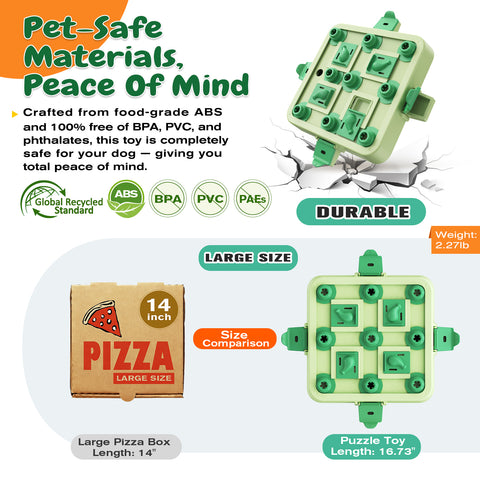 KADTC U.S. Brand & Design - 3 Levels of Challenge Dog Chess Puzzle Toy for Small/Medium/Large Smart Dogs Treat Puzzles Mental Stimulation Puppy Brain Stimulating Enrichment Christmas & New Year Gift