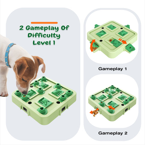 KADTC U.S. Brand & Design - 3 Levels of Challenge Dog Chess Puzzle Toy for Small/Medium/Large Smart Dogs Treat Puzzles Mental Stimulation Puppy Brain Stimulating Enrichment Christmas & New Year Gift