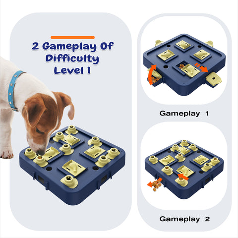 KADTC 3 Levels IN 1 Dog Chess Puzzle Toy Easy-to-Advanced