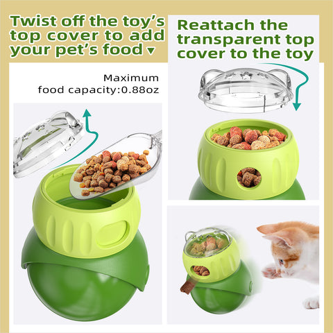 KADTC Dog and Cat Enrichment Toy for Indoor Cats/Little/Small/Toy-Dogs/Kitten Treat Dispensing Ball Wobble Food Dispenser Puzzle Slow Feeder Kitty Stimulating Interactive Thanksgiving Toys