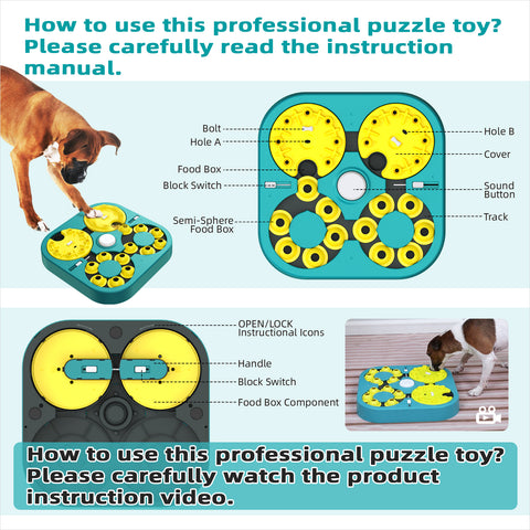 KADTC Advance Puzzle Toys for Smart Dog Level 5 in 1 Complicated Difficult Challenging Puzzles Small/Medium/Large Dogs Brain Mental Stimulation Puppy Boredom Busters Enrichment Interactive Game